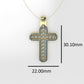 14K Pendant with 15 Diamonds 2mm each and 71 Blue Topaz 1mm each, Only Pendant, "Cross style"