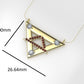 14K Pendant with 3 Diamonds 3mm each and 20 Ruby 1mm each, Only Pendant, "double triangle"