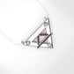 14K Pendant with 3 Diamonds 3mm each and 20 Ruby 1mm each, Only Pendant, "double triangle"