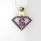 14K Pendant with 36 Amethyst of 1.2mm, Only Pendant, "superman symbol"