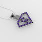 14K Pendant with 36 Amethyst of 1.2mm, Only Pendant, "superman symbol"