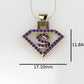 14K Pendant with 36 Amethyst of 1.2mm, Only Pendant, "superman symbol"