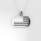 14K Pendant with 74 Diamonds 1mm each and 24 Ruby 1mm each, Only Pendant, "United States Flag Style"