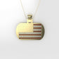 14K Pendant with 74 Diamonds 1mm each and 24 Ruby 1mm each, Only Pendant, "United States Flag Style"