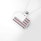 14K Pendant with 74 Diamonds 1mm each and 24 Ruby 1mm each, Only Pendant, "United States Flag Style"