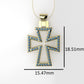 14K Pendant with 58 Blue Topaz 1mm each, "Cross Style", Only Pendant