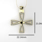 14K Pendant with 62 Moissanite 1mm VS1 each and 1 Diamond Black 2mm, "Cross Style", Only Pendant