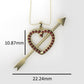 14K Pendant with 25 Ruby 1mm, Only Pendant, "heart crossed with an arrow"