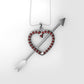 14K Pendant with 25 Ruby 1mm, Only Pendant, "heart crossed with an arrow"