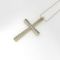 14K Pendant with 24 Moissanite 1.2mm VS1 each, "Cross Style", Only Pendant