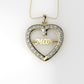 14K Pendant with 25 Moissanite 1mm VS1 each, Only Pendant, "heart for MOM"