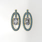 Gold Earrings with 2 MOISSANITE VS1 and 52 BLUE TOPAZ, "OVAL"