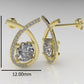 Gold Earrings with 44 MOISSANITE VS1, stt Prongs