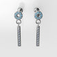 14k Yellow Gold Earrings with 16 MOISSANITE VS1and 14 AQUAMARINE, stt"Prong"
