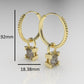 14k Earrings with 2 MOISSANITE 5.5mm VS1, "Filigree" "Cut Princess"