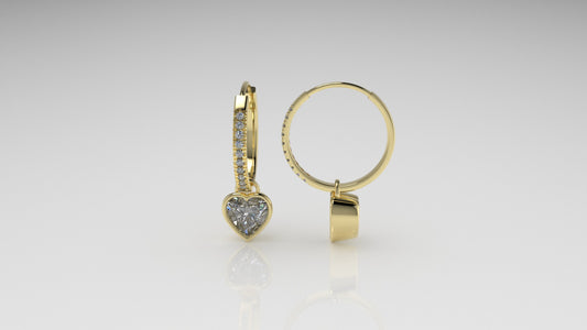 14k Gold Earrings with 22 DIAMOND VS1, "Cut Split" "Stt: Bezel"