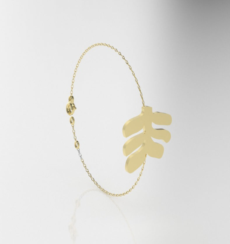 14k Bracelet perfect for any time, leaves style