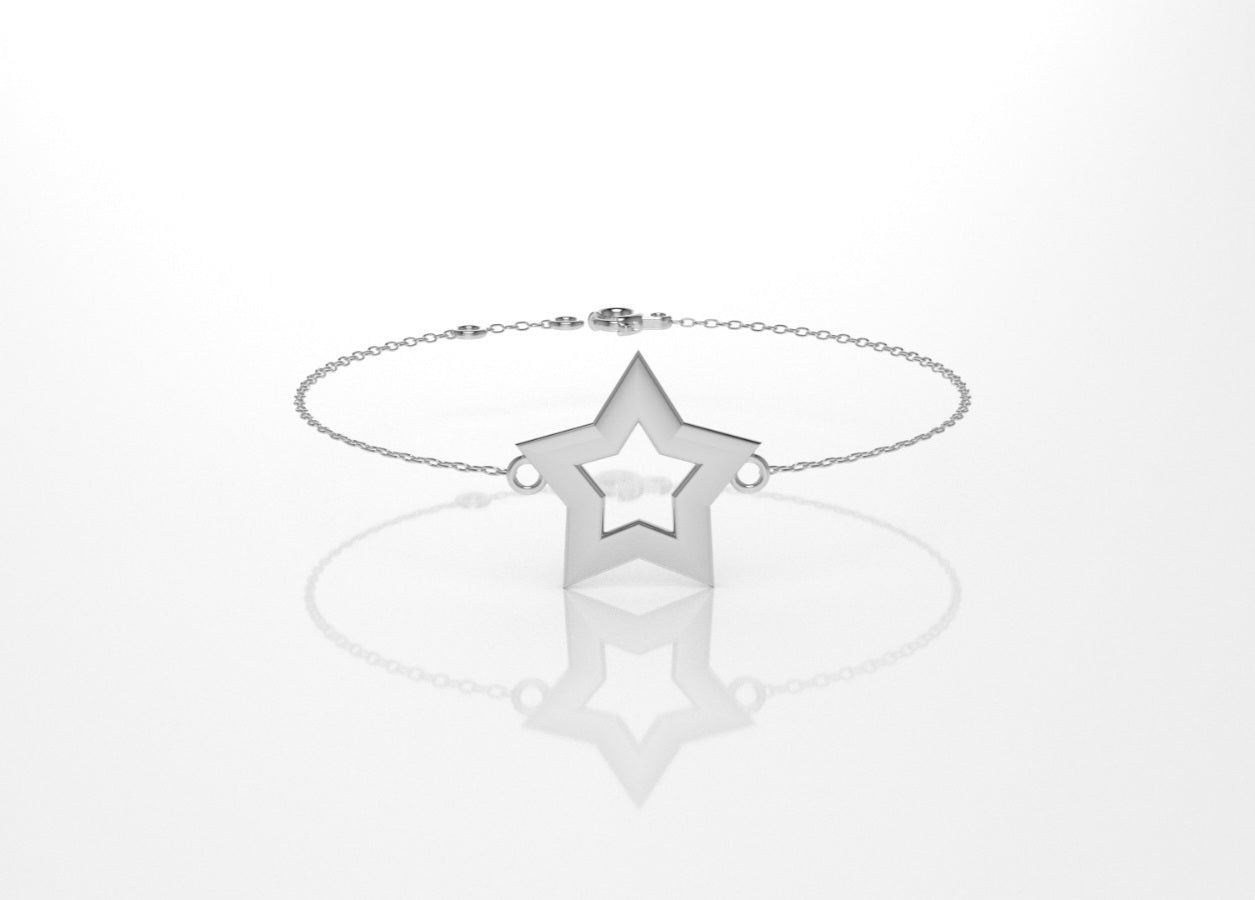 14k Bracelet perfect for any time, 5 point Star Style