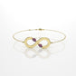 14k Bracelet with 2 MARQUISE STONE, color TOURMALINE PINK, infinity style