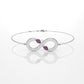 14k Bracelet with 2 MARQUISE STONE, color TOURMALINE PINK, infinity style