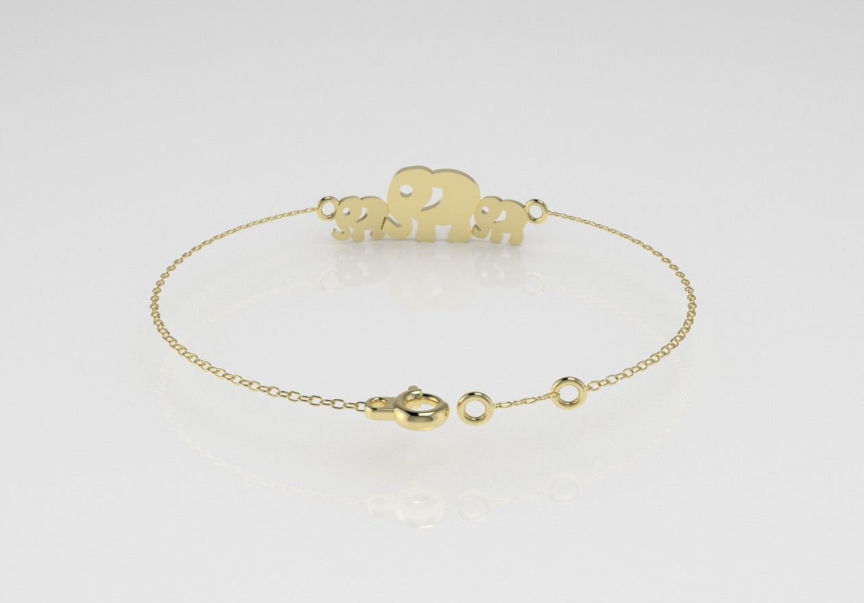 14k Bracelet, Elephant Style