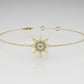 14k Bracelet with 9 MOISSANITE 1mm VS1 each, 8 point Star Style