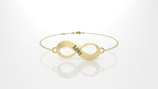 14k Bracelet, Infinity Style, "can be personalized with other names"