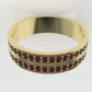 14K gold band Ring with 44 RUBY 1.3mm each, "stt prong" "cut chanel"