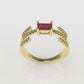 14K Ring with 1 TOURMALINE PINK and 26 MOISSANITE, stt prong, cut split