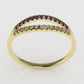 14K yellow gold band Ring with 13 MOISSANITE 1mm VS1 each and 13 AMETHYST 1mm each, "cut split"