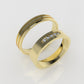 14K WEDDING GOLD Rings with 5 MOISSANITE VS1, "Cut chanel" "Setting prong"