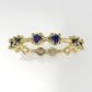 14K yellow gold Ring with 6 BLUE SAPPHIRE 2.00mm, setting prong, stone round