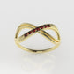 14K Ring with 7 RUBY 1.5mm, infinity style