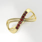 14K Ring with 7 RUBY 1.5mm, infinity style