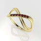 14K Ring with 7 RUBY 1.5mm, infinity style