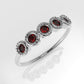 14K yellow gold Ring with 5 RUBY 2mm, setting bezel, Filigree