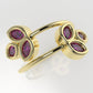 14K Ring with 6 MARQUISE STONE, color TOURMALINE PINK, "stt bezel", "6 petals"