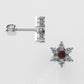 14k Push Back Earrings with 12  DIAMONDS 2mm VS1 each and 2 RUBY 3mm each, " Stt: Prongs"