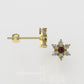 14k Push Back Earrings with 12  DIAMONDS 2mm VS1 each and 2 RUBY 3mm each, " Stt: Prongs"