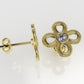 14k Earrings with 2 DIAMONDS 3.00mm VS1 each, "Stt: Bezel" "FILIGREE"