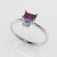 14K Engagement Ring with 1 TOURMALINE and 1 DIAMOND VS1, Setting Prong