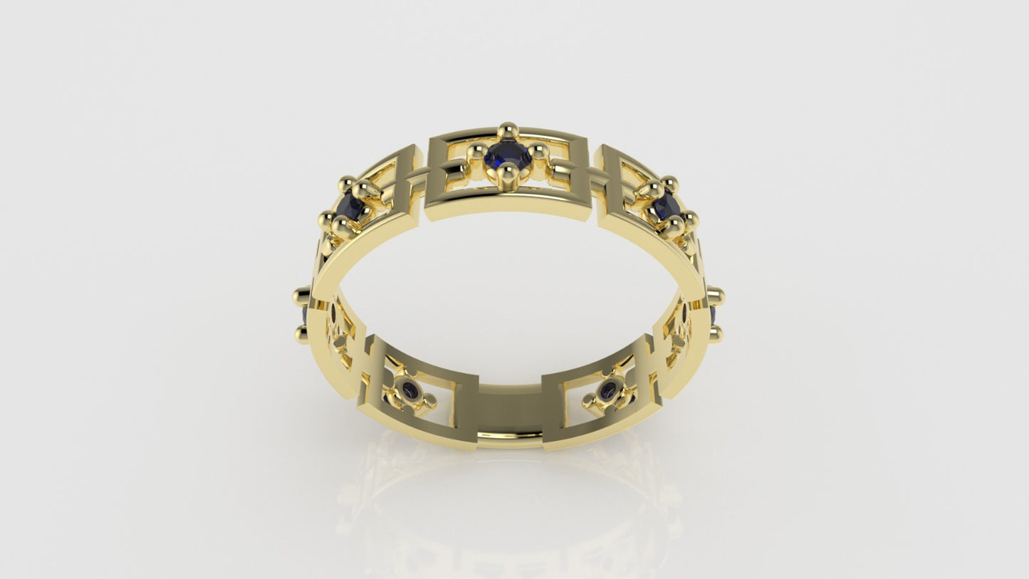 14K Band Ring with 7 SAPPHIRE, it is for daily use