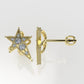 14k Yellow Gold Earrings with 14 DIAMONDS VS1, "STT: Prong" "FILIGREE" "STAR"