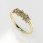 14K Engagement Ring with 3 MOISSANITE VS1, "3 Stars" "Setting 5 Prong" "Filigree"