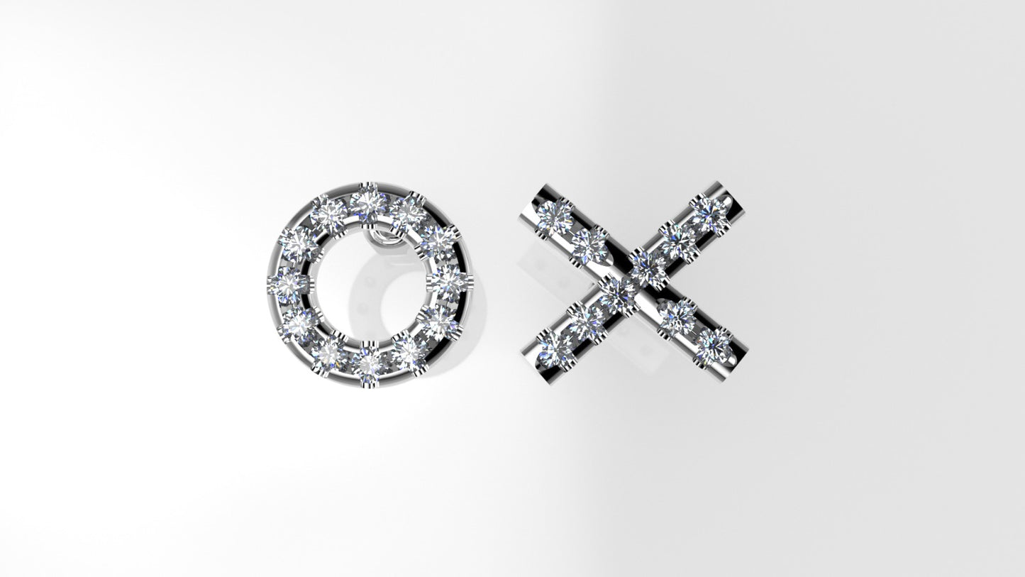 14k Earrings with 22 DIAMONDS VS1 each, "Style XO" "STT: Split"