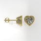 14k Gold Earrings with 2 MOISSANITE VS1 each, "HEART SHAPE" "FILIGREE" "STT: BEZEL"