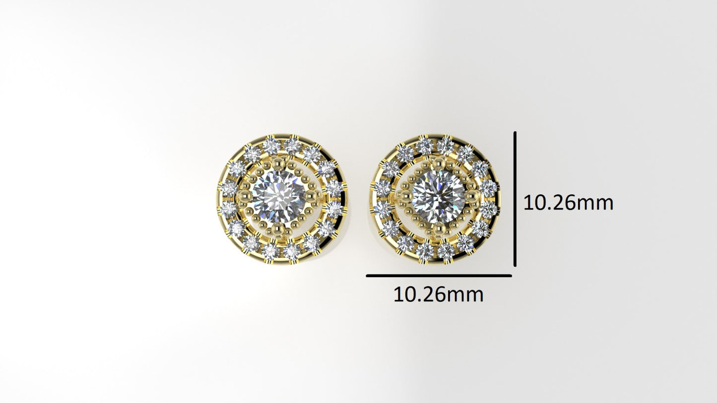 14k Gold Earrings with 34 MOISSANITE VS1, "FILIGREE" "STT: 4 prong" "STT: Split"