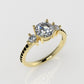 14K Ring with 14 BLACK DIAMONDS, 3 DIAMONDS, "Stt Prong"