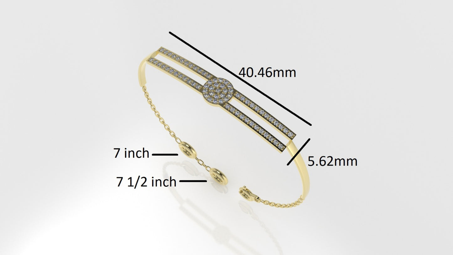 14K Bracelet with 70 MOISSANITE 1.2mm each