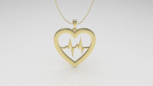 14K Gold Pendant, heart style